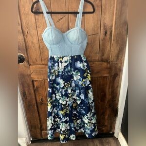 Band of Gypsies Blue Floral Dress